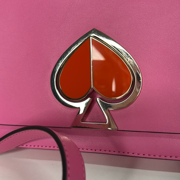 Kate Spade Nicola hot pink leather twistlock medium convertible crossbody - Picture 5 of 17
